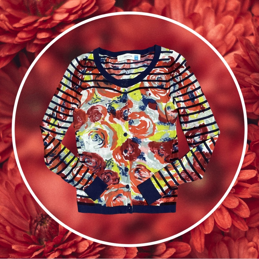 Like new! Anthropologie Sparrow Artist’s Study floral lightweight cardigan XS - Picture 6 of 13